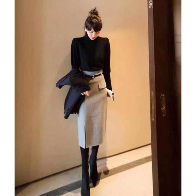 スカート セットアップ 2点セット レディース 上下セット タイトスカート ロング丈 秋 冬 長袖 ニットセーター Aライン オシャレ オフィス スカート セットアップ 2点セット レディース 上下セット タイト