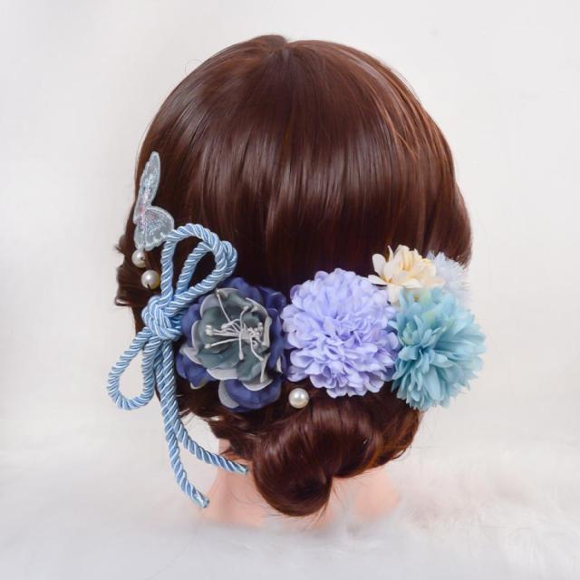 ハンドメイド　成人式　七五三　結婚式　卒業式　入学式　日本髪　髪飾り  髪留め 髪飾り 成人式 和装 10点セット 髪留め 花 Uピン 卒業式 七五三 お祭り