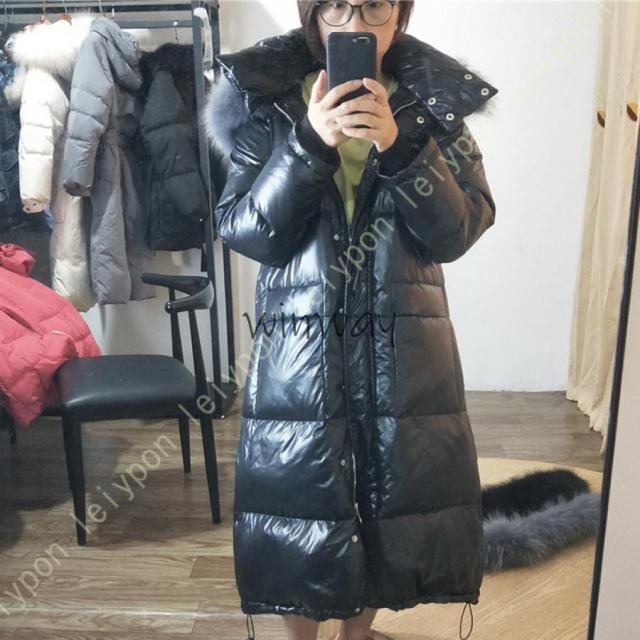 レディース ダウンジャケット 冬 厚手 防寒服 アウトドア ロングコート フードコート 無地 ファー 防風 柔らかい 韓国風 軽量 ファッション
