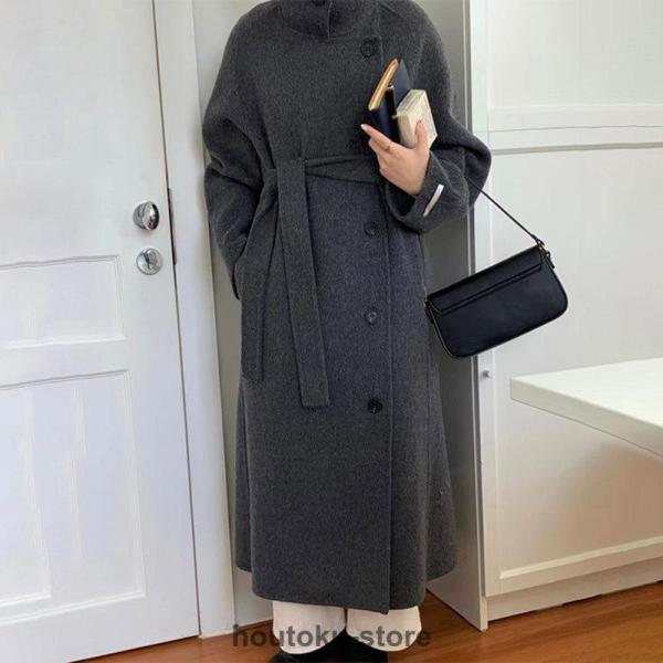 高級な質感 チェスターコート レディース 秋冬 厚手 ロングコート 冬コート ロング 無地 着痩せ 体型 [ＭｅｎｇＦａｎ] ラシャコート レディース チェスターコート 体型カバー 着痩せ トレンチコート 立ち襟 トレンチコート 防寒 暖