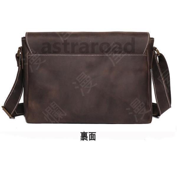 本革 メンズ ショルダーバッグ 斜め掛け iPad対応 革 厚手牛革 鞄 大容量 防水 カジュアルバッグ 通勤_12
