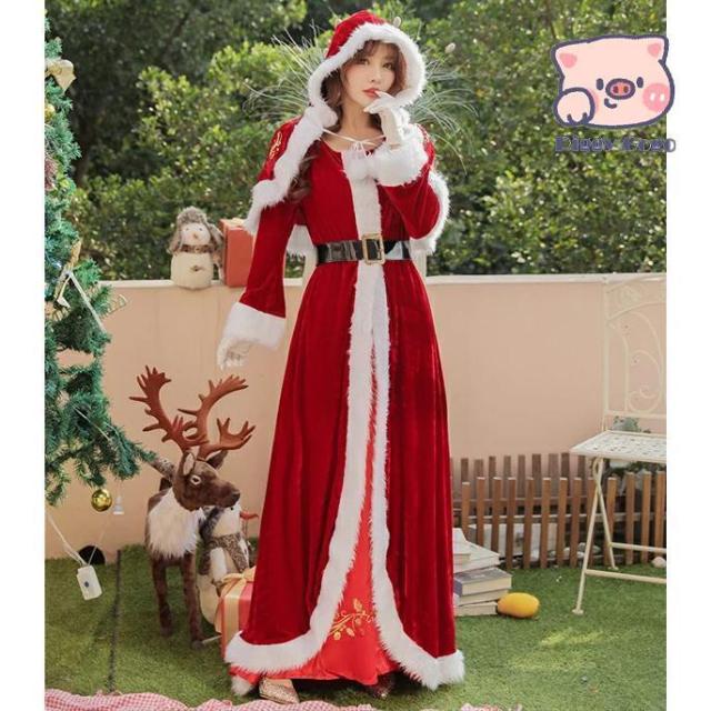 サンタ コスプレ サンタコス サンタコスプレ クリスマス サンタクロース コスチューム サンタ衣装 帽子 長袖 レディース サンタ 仮装