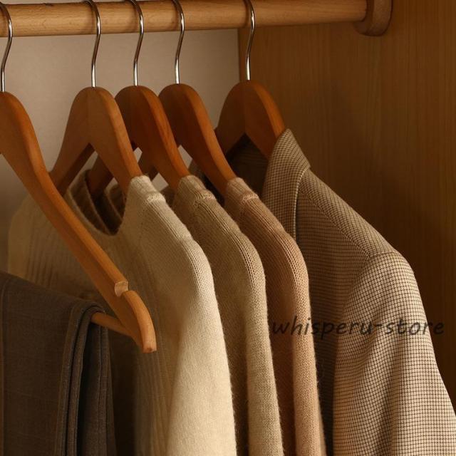 スーツハンガー 木のハンガー 大きい 高級 コートハンガー メンズ 洋服ハンガー ジャケット用ハンガー スーツ用 業務用 ズボン 紳士_2