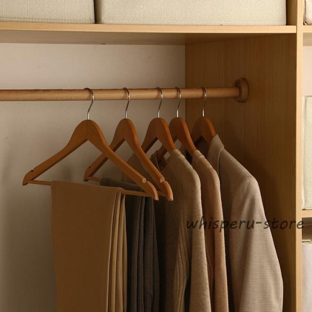 スーツハンガー 木のハンガー 大きい 高級 コートハンガー メンズ 洋服ハンガー ジャケット用ハンガー スーツ用 業務用 ズボン 紳士_3