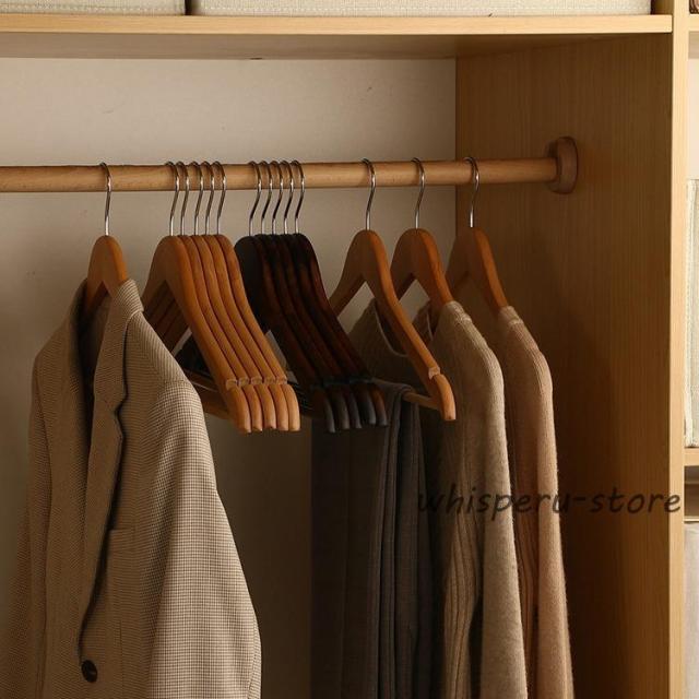 スーツハンガー 木のハンガー 大きい 高級 コートハンガー メンズ 洋服ハンガー ジャケット用ハンガー スーツ用 業務用 ズボン 紳士_4
