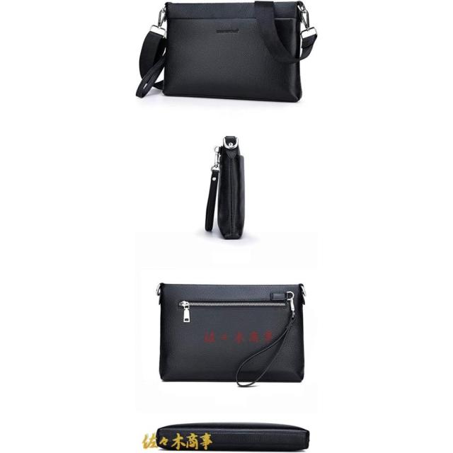 2way 牛革 セカンド バッグ メンズ クラッチ バッグ 小さい ショルダーベルト付属 カード8枚収納 クラッチ ショルダー 結婚式 黒_5