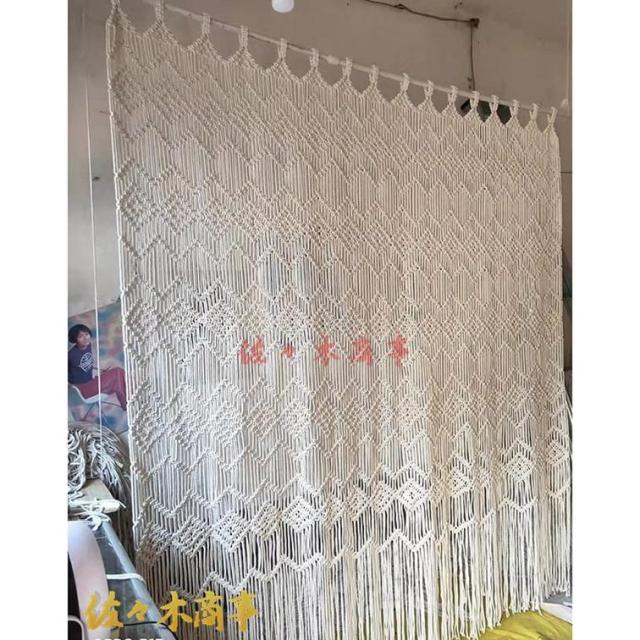 のれん 短い ひものれん おしゃれ フリンジカーテン 美容室 サロン バー 紐 カーテン ストリング ライン 上品 装飾 編み物 薄い