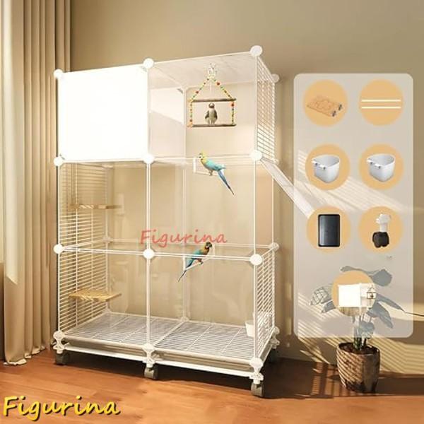 鳥かご 鳥籠 鳥 ケージ バードゲージ 鳥小屋 大型 インコ ケージ 73x37x115cm キャスター付き鳥かご DIY デザイン