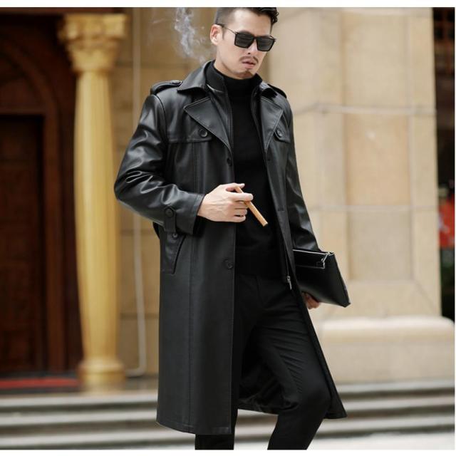 本革 革コート 革ジャン レザージャケット メンズ ロング コーデ 冬 裏起毛 ビジネス ライダースジャケット 開襟 冬 暖かい 高級