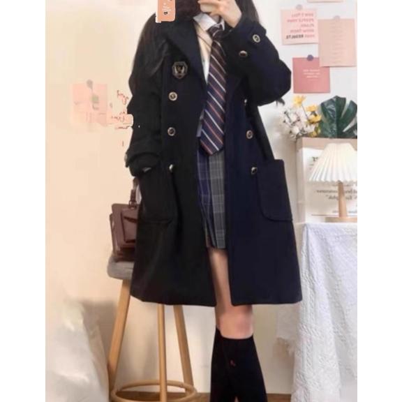 JKラシャコート ピーコート レディース 中綿??部 学院風コート ロング 冬秋 女子 学生用スクールコート トレンチコート シンプル アウター 着痩せ 学生上品