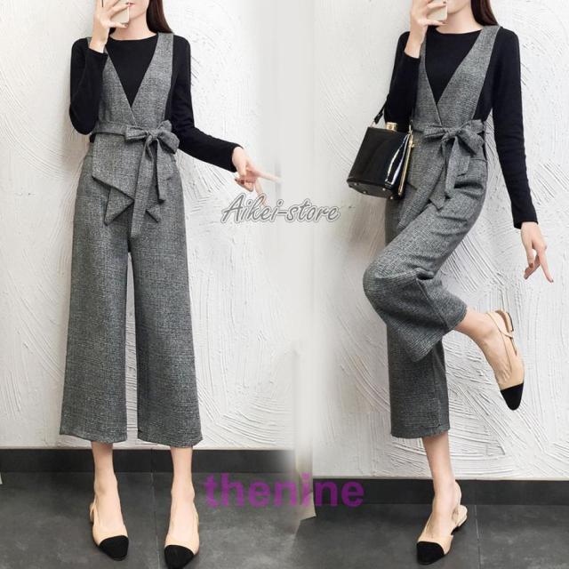 セットアップ レディース 40代 秋冬新作 長袖トップス ベスト ワイドパンツ 3点セット チェック柄 カジュアル オシャレ 通勤 フォーマル 大きいサイズ