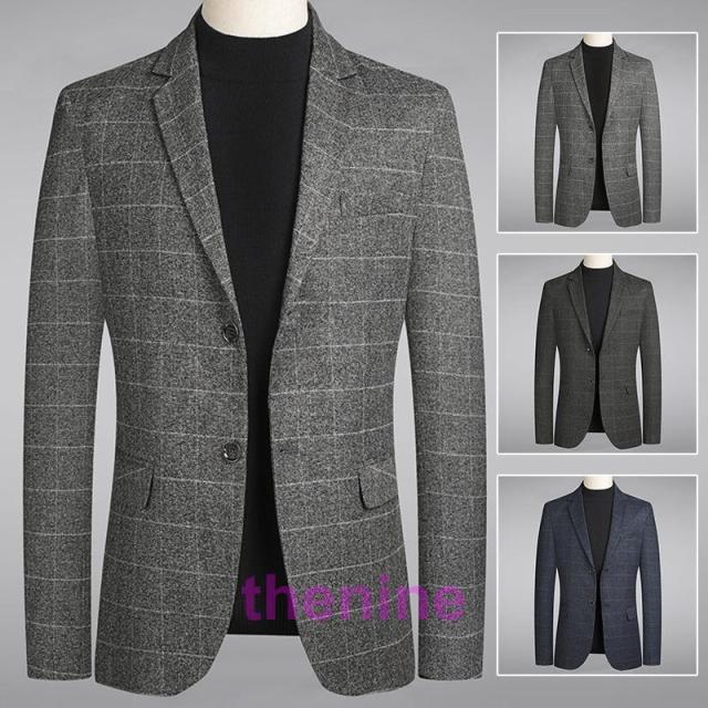 テーラードジャケット メンズ ブレザー 切り替え チェック柄 スーツ 長袖ビジネススーツ 紳士用 通勤 アウター jacket 細身 春秋 カジュアルスーツ