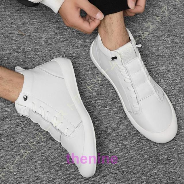 レースアップカジュアルシューズ メンズ ハイカット靴 軽量 通気 スニーカー クッション性 コンフォート ランニングシューズ メンズスニーカー 運動靴 紳士靴