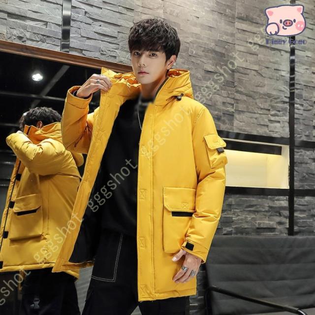 ダウンジャケット メンズ フアーフード付き ダウンコート 冬 ロングジャケット ロングコート 暖かい ハイネック 防風 防寒服 ブルゾン アウトドア 中綿コート