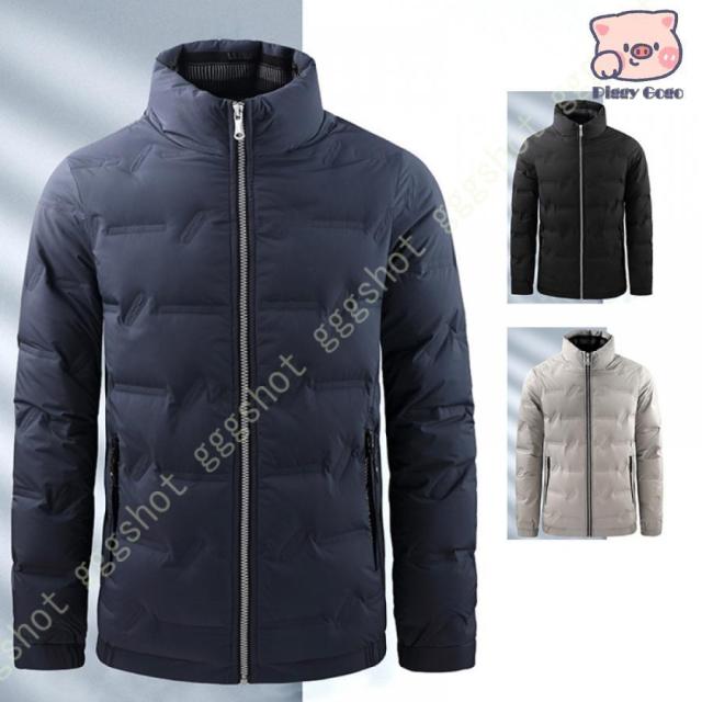 アウター メンズ 冬服 防風 コート ダウン入り ダウンジャケット 暖かい 防寒着 無地 ジャンパー 光沢 中綿ジャケット 軽量 ダウンコート カジュアル 秋 冬
