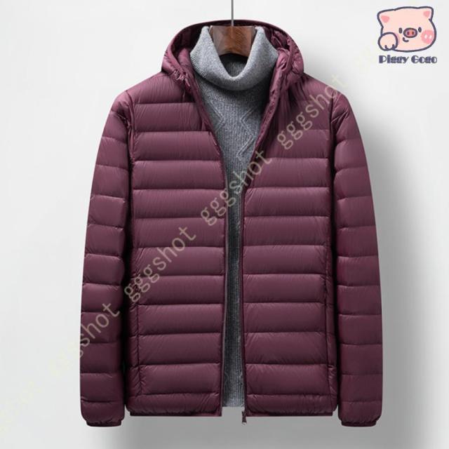 シンプルデザイン ダウンジャケット メンズ 軽量 ライトダウン 冬物 冬服 メンズ アウター ダウン 大きいサイズ フード付き 防寒 中綿 紳士 男性 ファッション