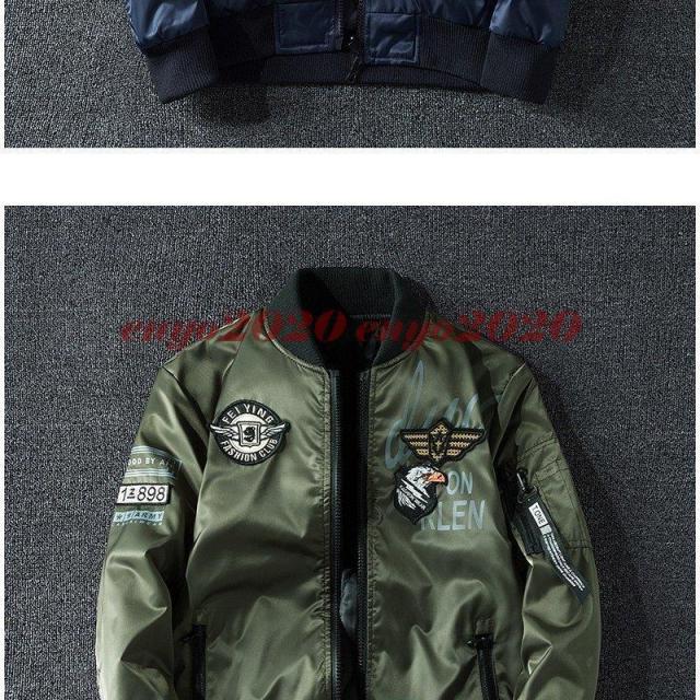 スタジャン ジャンパー　メンズ ナイロン ジャケット スタジアムジャンパー スリム フライトジャケット　防寒防風 グラジエント アウター　3色_8