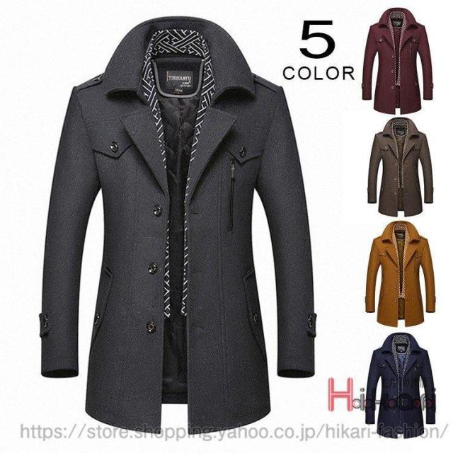 コート ビジネスコート メンズ ステンカラーコート チェスターコート 秋冬 アウター マフラー付き 紳士服 メンズファッション
