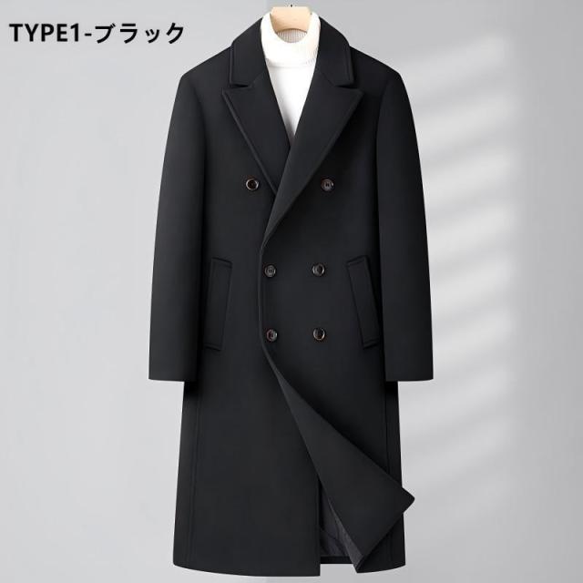 チェスターコート メンズ ウールコート ダブルブレスト ロングウールコート ダウンインナー付き 防寒 ラシャコート 長袖 メルトンコート 通勤_9