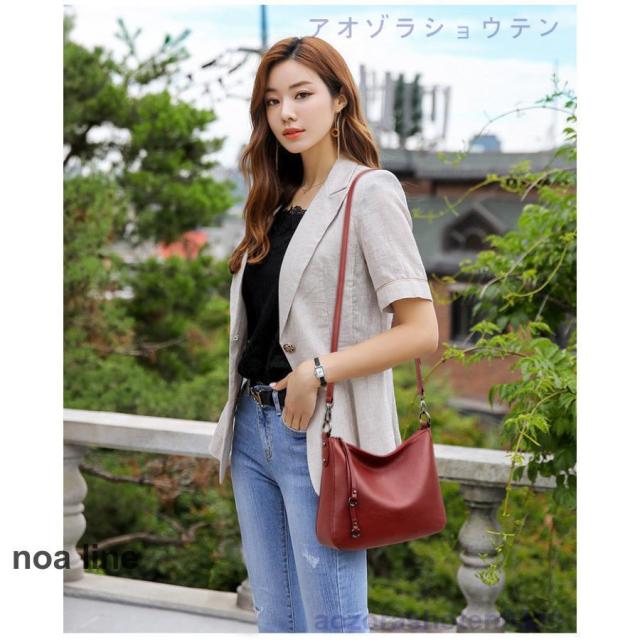 ショルダーバッグ レディース 2way レディス レザー 革 斜めがけ 肩掛け 本革 牛革 本牛革 b5 通勤バッグ カジュアル 鞄 黒 グレー 無地 赤 20代 30代_16