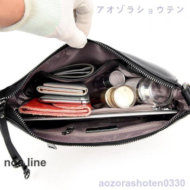 ショルダーバッグ レディース 2way レディス レザー 革 斜めがけ 肩掛け 本革 牛革 本牛革 b5 通勤バッグ カジュアル 鞄 黒 グレー 無地 赤 20代 30代_3