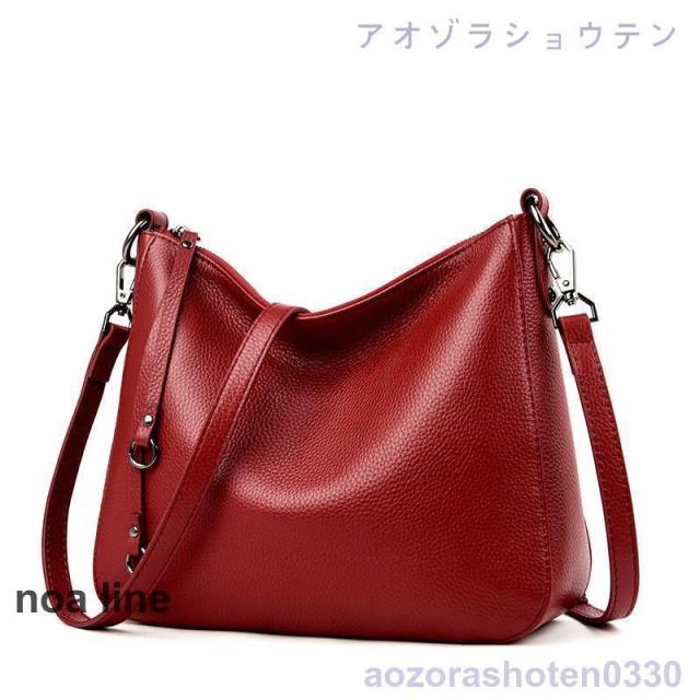 ショルダーバッグ レディース 2way レディス レザー 革 斜めがけ 肩掛け 本革 牛革 本牛革 b5 通勤バッグ カジュアル 鞄 黒 グレー 無地 赤 20代 30代_6