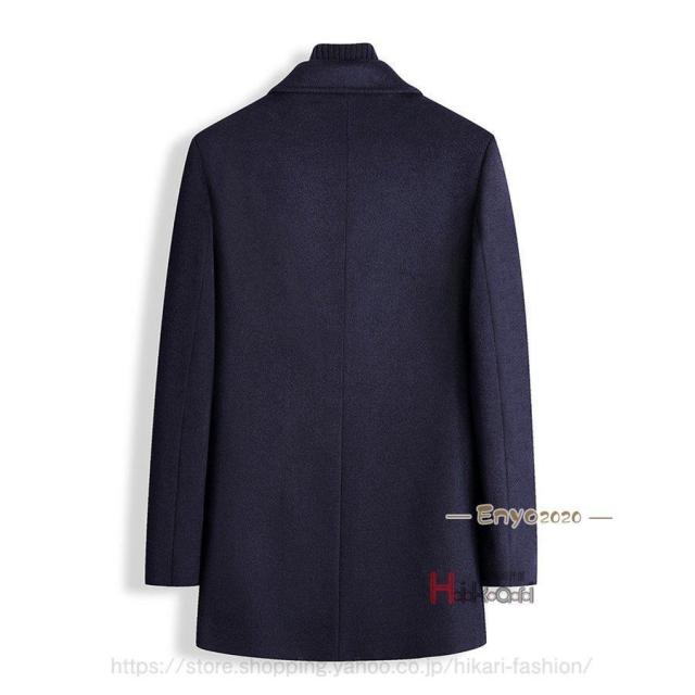 チェスターコート メンズ ビジネス テーラード コート 紳士服 通勤 通学 ハーフコート ウール アウター 無地 秋冬_5