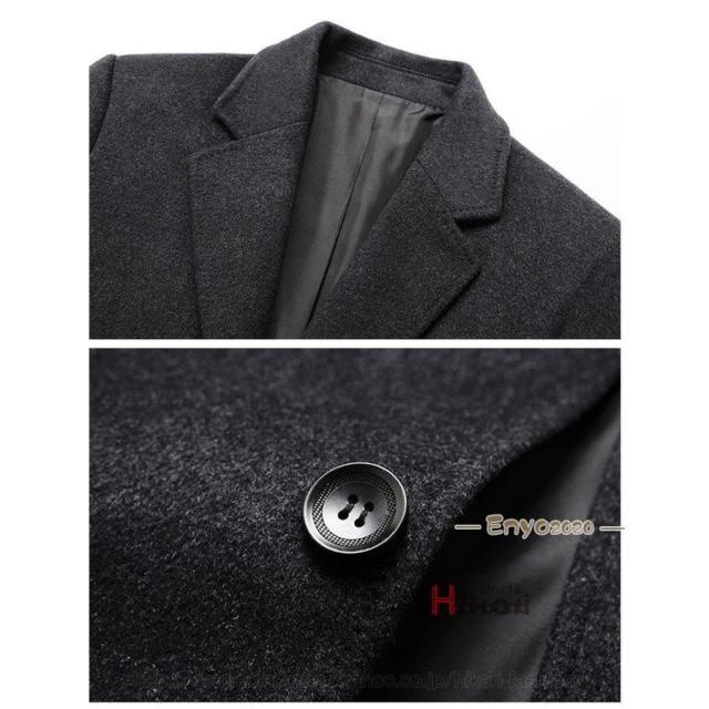 チェスターコート メンズ ビジネス テーラード コート 紳士服 通勤 通学 ハーフコート ウール アウター 無地 秋冬_8