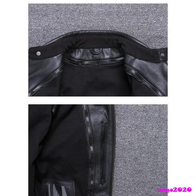革ジャン レザージャケット バイクジャケット ライダース ジャケット 本革 牛革 防風 防寒 バイクウェア レザー お洒落 革ジャン メンズ_7