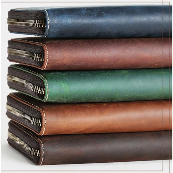 新品 多機能 長財布 ヌメ革 本革 レザー メンズ 財布 大容量 ロングウォレット ラウンドファスナー 長財布