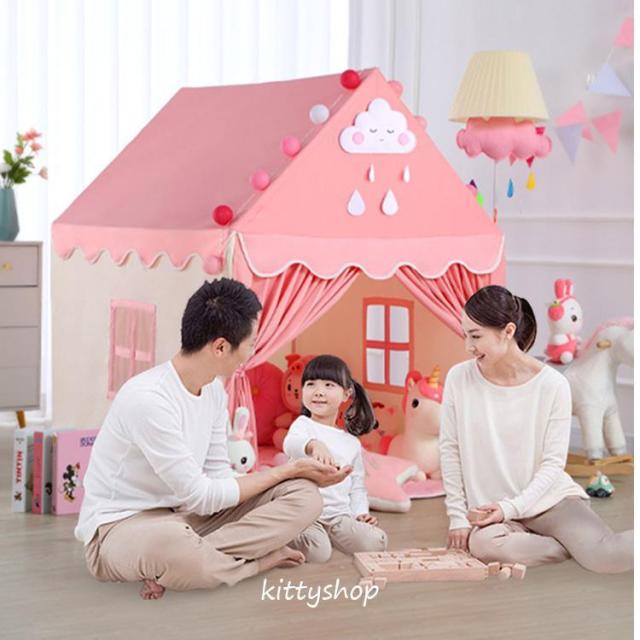 キッズテント 女の子 誕生日祝い 姫様 キッズテントハウス プレイハウス おもちゃ 子供テント 睡眠テント 室内 室外 子供用 テント ピンク_5