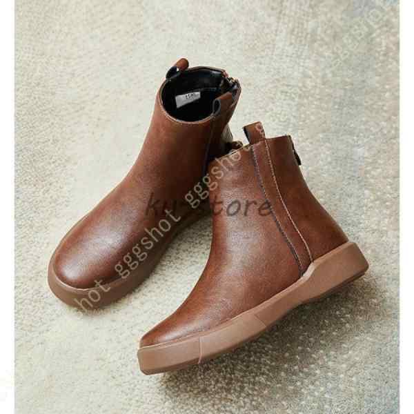 レディース ショートブーツ 本革 バックジップ フラット 歩きやすい 柔らかい 疲れにくい カジュアル 可愛い スタイリッシュ ぺたんこブーツ 美脚 女性