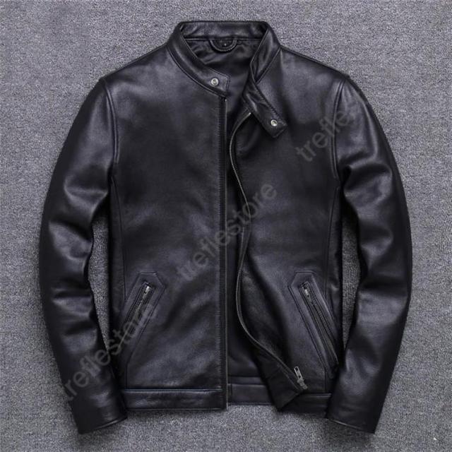 メンズ革ジャン 秋冬 レザージャケット ライダースジャケット 立ち襟