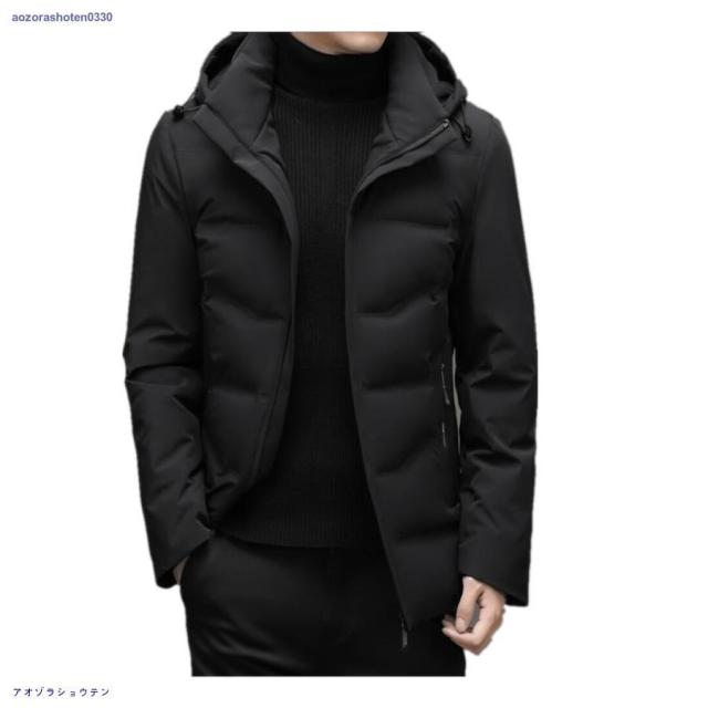 ダウンジャケット メンズ ダウン コート 帽子付き 防寒 防風 あったか カジュアル アウター 冬