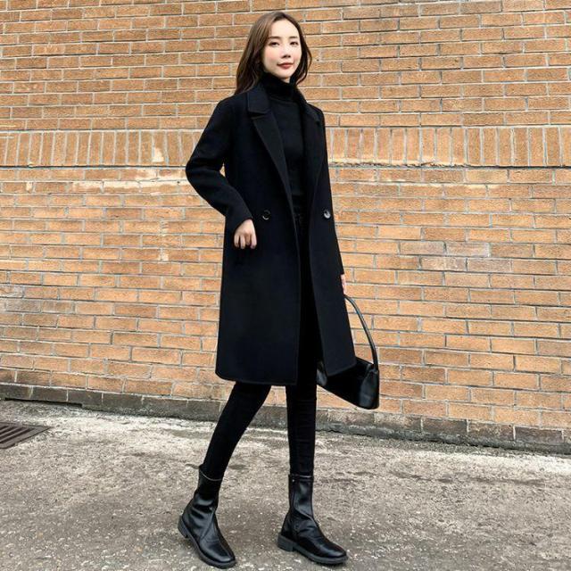 コート レディース ウール100% 膝丈コート テーラード 秋 冬 ロングコート チェスターコート アウター コート トレンチコート スプリングコート