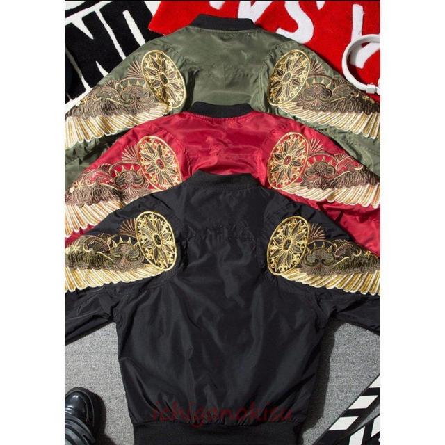 スカジャン メンズ フライトジャケット メンズジャケット 秋冬 刺繍入り ジャケット スカジャン アウター 翼 S-3XL