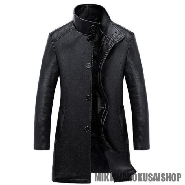 レザーコート メンズ 革ジャン 革コート 皮コート レザーハーフコート 防寒着 防寒 防風 保温 高級感 ファッション 秋 冬 男性 アウトドア