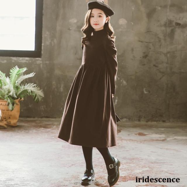 【ランキング1位ワンピース】子供服 女の子 ガールズ ワンピース フリル キッズ フォーマル 長袖ワンピース チュール 可愛い 発表会 大ワンピース