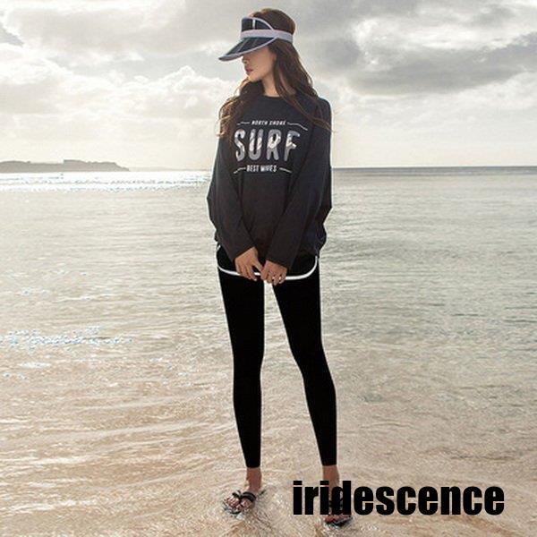 水着レディースラッシュガードレディースセットおしゃれ水着体型カバー半袖パンツレギンス上下セットラッシュガード