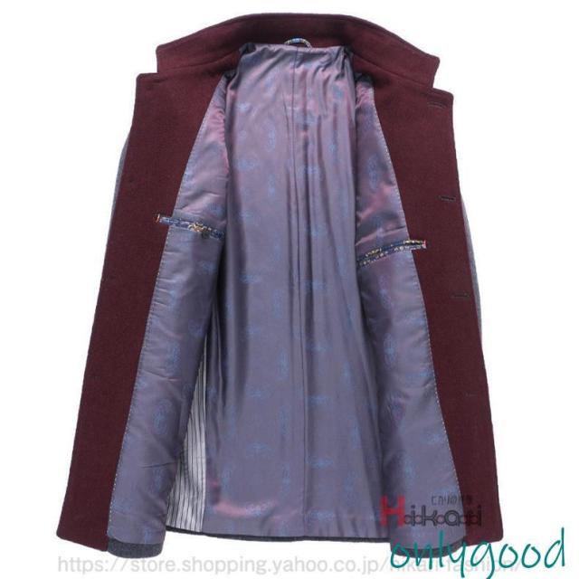 コート メンズ ビジネスコート ウールコート メンズコート 立ち襟 アウター 通勤 紳士服 メンズファッション_12
