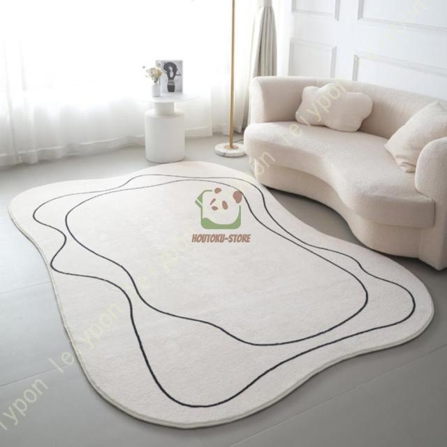 【爆買】カーペット ラグ ラグマット 楕円形 洗える 絨毯 滑り止め付 白 ホワイト 防ダニ オールシーズン 床暖房 ホットカーペット対応 ふわふわ肌触り 厚手 ふかふか