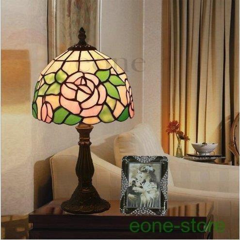 LED照明 アンティーク 花柄 テーブルランプ ステンドグラス ガラス工芸 薔薇卓上ランプ 豪華 照明器具 レトロ 綺麗な卓上照明 おしゃれ_2