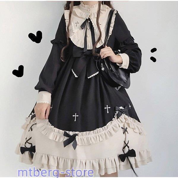 ロリータ ワンピース ゴスロリ メイド ワンピース ゴシック コスプレ パーティードレス コスチューム 衣装 ハロウィン クリスマス ef014ze_6