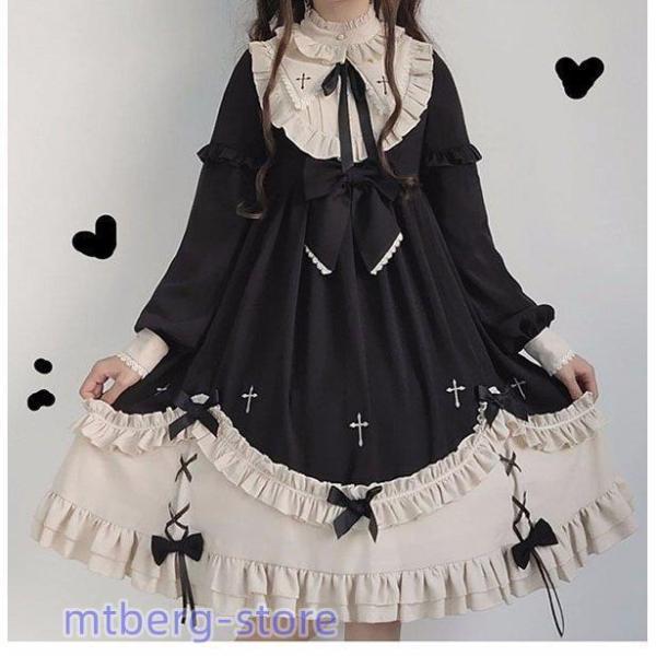 ロリータ ワンピース ゴスロリ メイド ワンピース ゴシック コスプレ パーティードレス コスチューム 衣装 ハロウィン クリスマス ef014ze_7