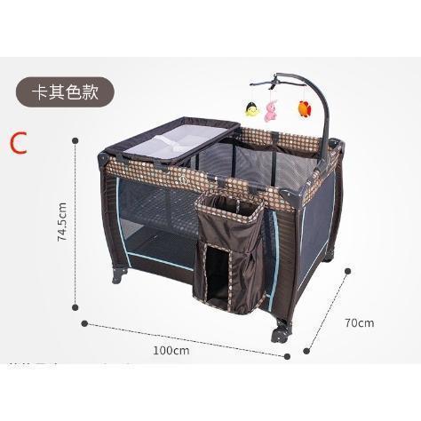 ベビーベッドベビーサークル折りたたみ添い寝ベッドプレイヤード高さ調整お昼寝マットキャリーバッグ付マットレス付キャスター付き多機能出産祝い_3
