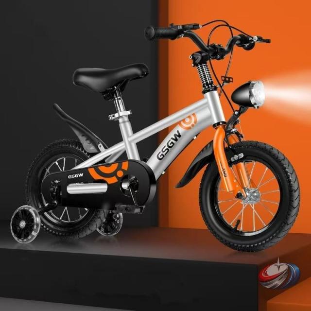 自転車子供チャリ子ども用自転車LEDライト付きキッズ男の子女の子光る補助輪付き12/14/16/18インチ小学生組み立て簡単サドル調整可kidsbicycle