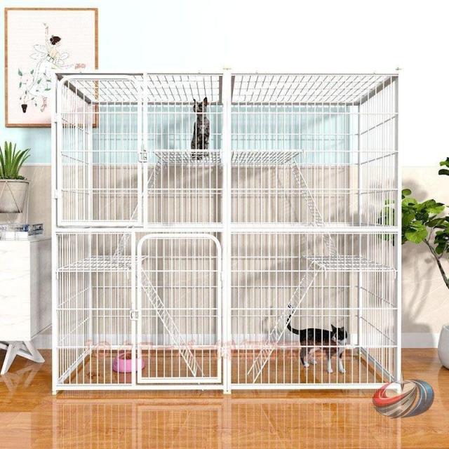 猫ケージ 折りたたみ 多段 キャットケージ ドア付き  掃除しやすい 脱走防止 組み替え自由 ネコハウス 室内用 移動便利 簡単組立で模様替えもラク