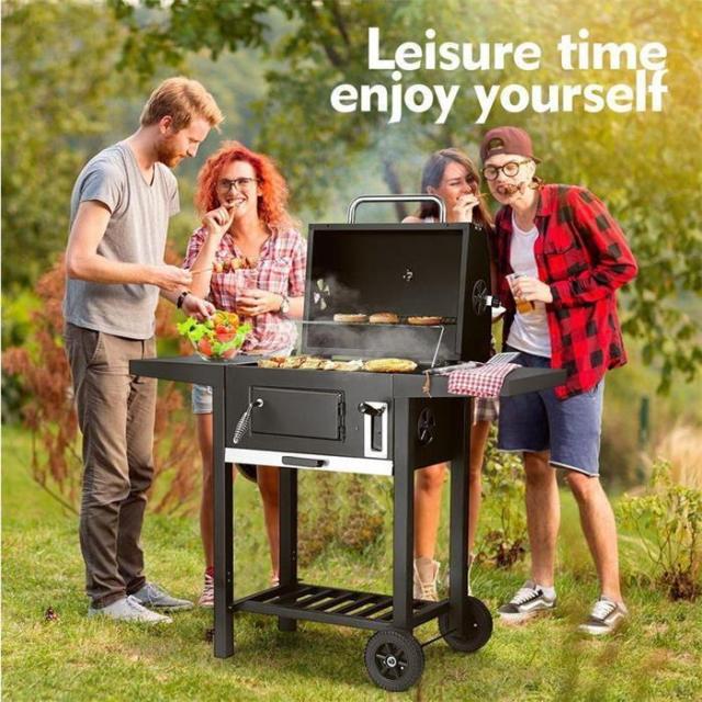屋外プロパンガスグリル　ダブルバーナーＢＢＱ　　パティオガーデン調理　サイドバーナー付き　屋外調理用　バーベキューガスコンロ　アウトドアに