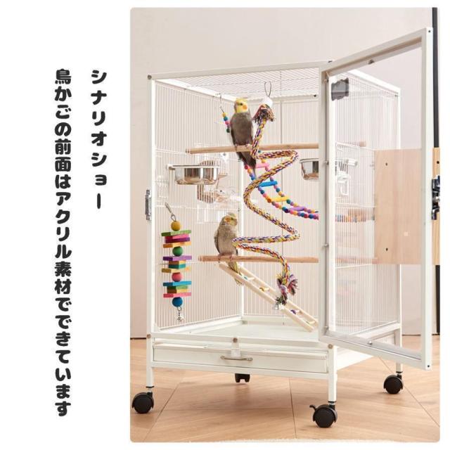 透明アクリル鳥かご 大型インコ 複数飼い ケージ バードケージ ペット