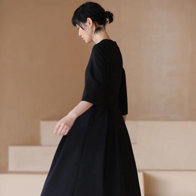 ワンピース レディース 大人 ロング 黒 フォーマル ロング丈 ミモレ丈 きれいめ フレア 卒業式 入学式 喪服 オフィス 通勤 OL ママ 七